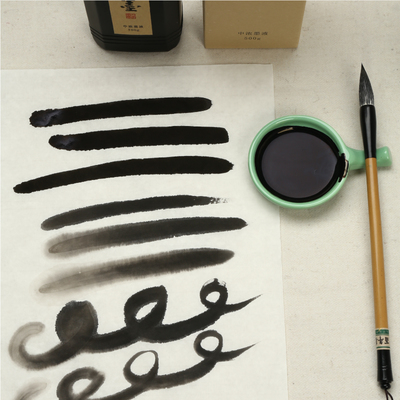 日本墨运堂新品树脂胶墨汁 专业书法国画与初学的理想选择